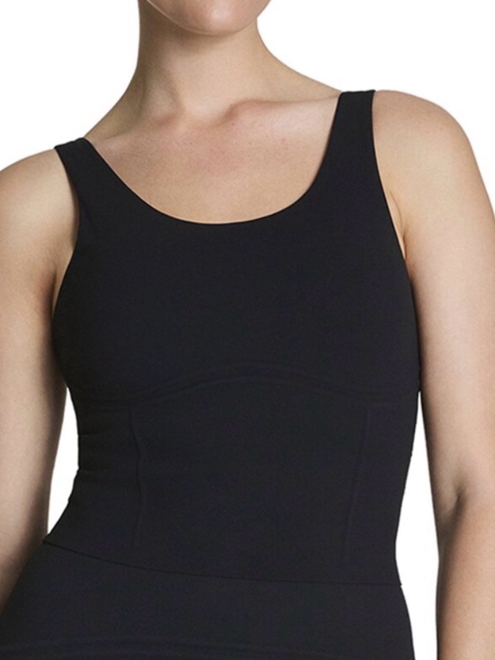 SPANX contour injection tank built-in bra removable foam inserts very black MED